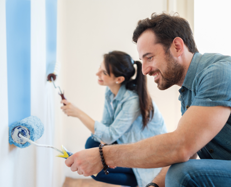 couple decorating home