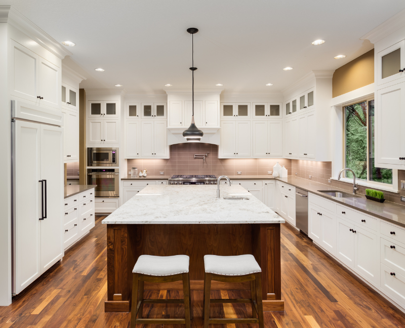 beautiful kitchen with large center island